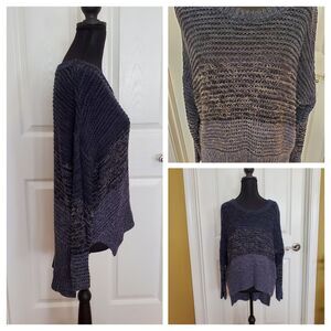 Quinn High-Low Long Sleeve Blue Ombre Sweater Women's Size MEDIUM